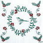 Serviette papier oiseau de Noël 25X25 - Françoise Paviot
