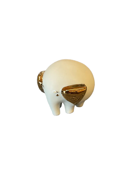 Figurine animal en porcelaine dorée Räder