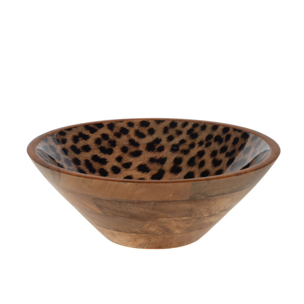 Saladier Léopard en manguier 30 cm - Table Passion