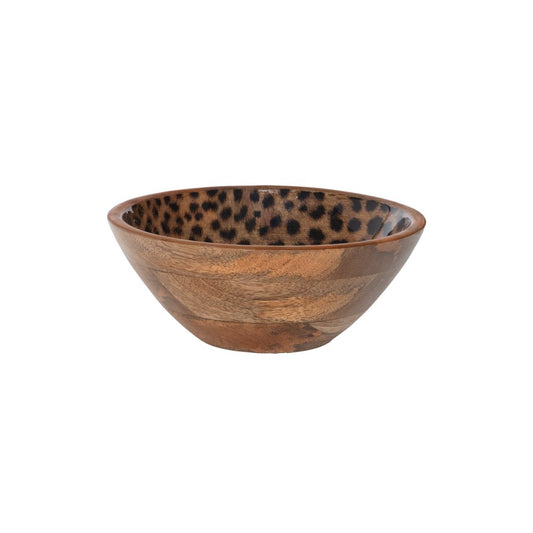 Coupelle Léopard Table Passion - bois de manguier au motif léopard