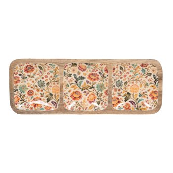 Plat apéro 3 compartiments Alba 38x14 cm - Table Passion