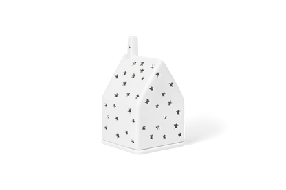 Petite maison lumineuse étoilée de Noël Räder porcelaine blanche
