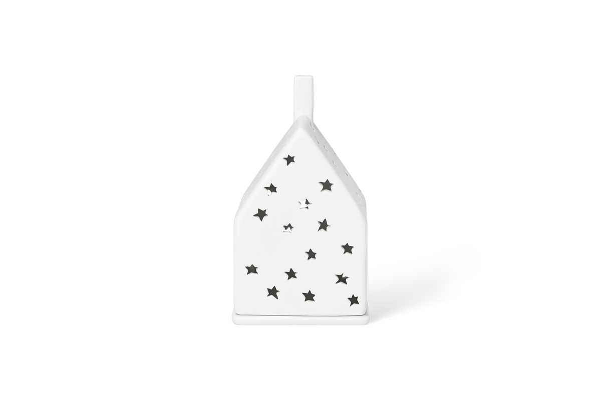 Petite maison lumineuse étoilée de Noël Räder porcelaine blanche