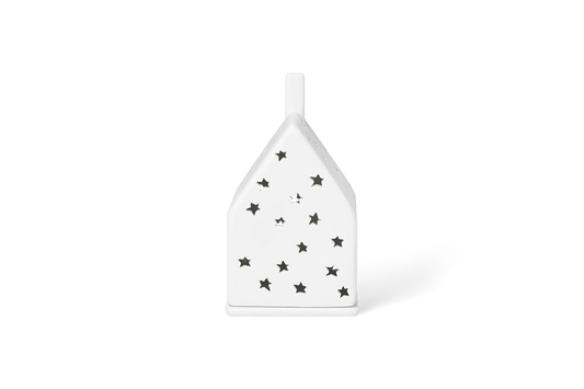 Petite maison lumineuse étoilée de Noël Räder porcelaine blanche