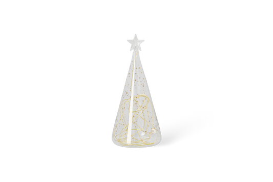 LED sapin en verre étoile dorée, petit modèle Räder