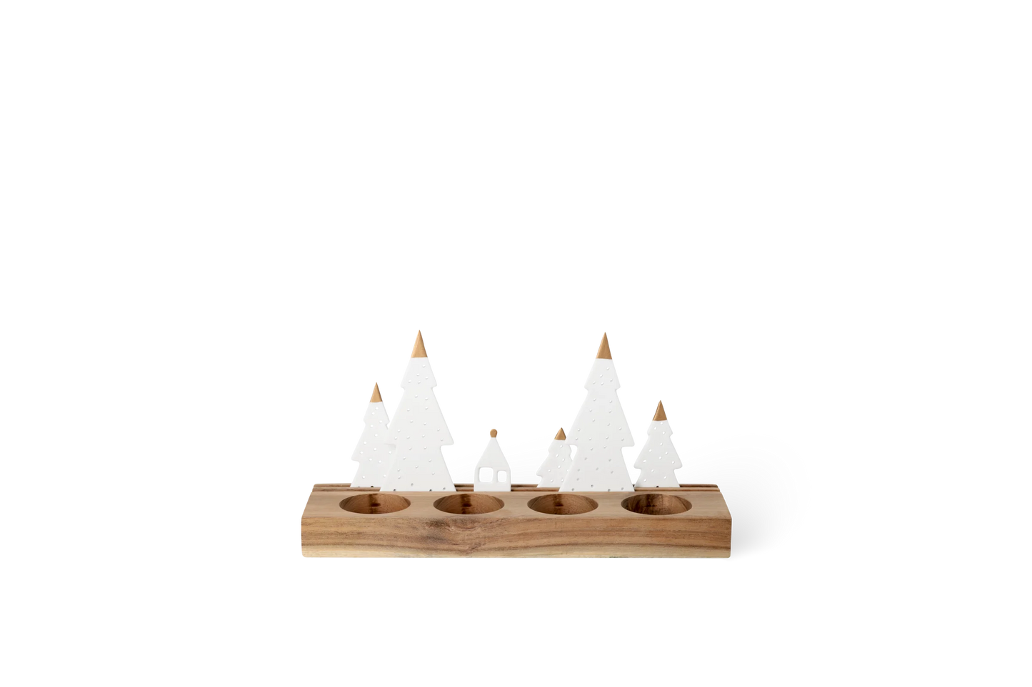 Objet lumineux sapins Räder porcelaine blanche