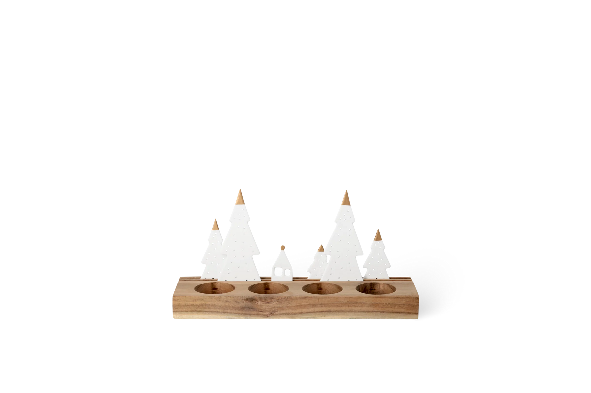 Objet lumineux sapins Räder porcelaine blanche