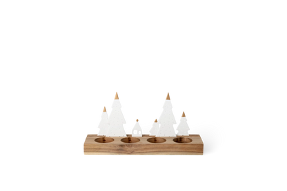 Objet lumineux sapins Räder porcelaine blanche