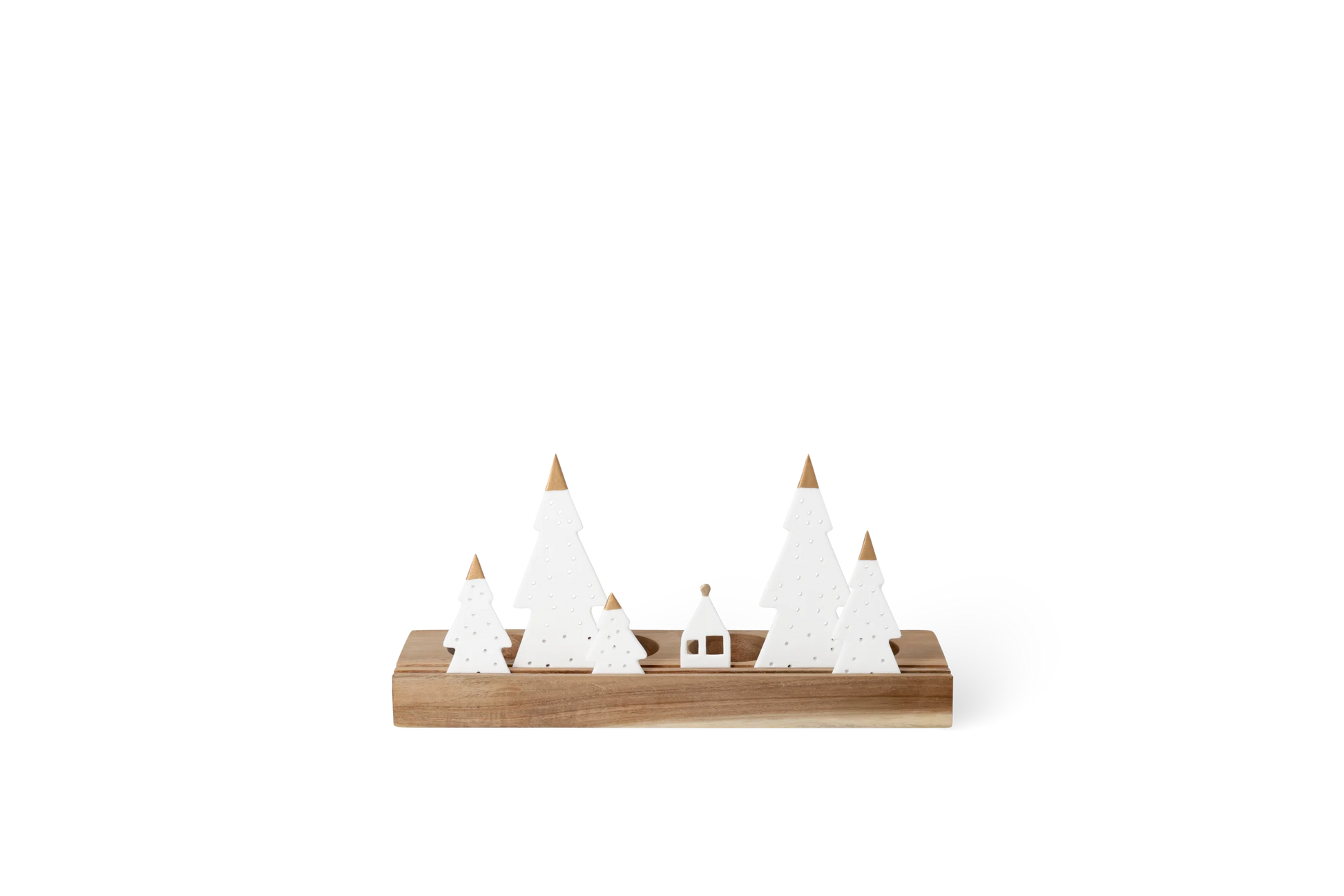 Objet lumineux sapins Räder porcelaine blanche