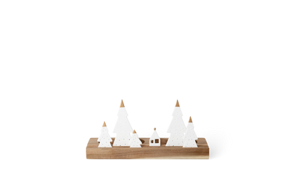 Objet lumineux sapins Räder porcelaine blanche