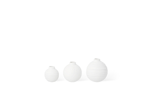 Set de 3 vases boules Räder porcelaine blanche