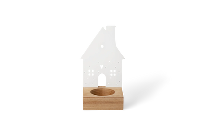 Objet lumineux maison en pain d'épices Räder porcelaine blanche