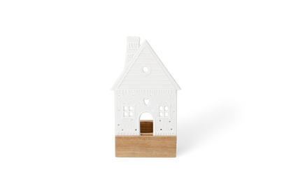 Objet lumineux maison en pain d'épices Räder porcelaine blanche