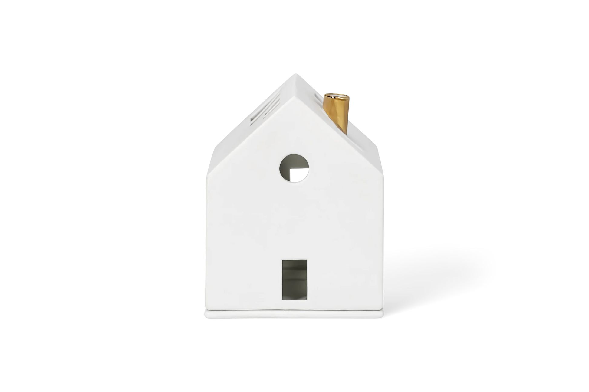 Maison lumineuse cheminée dorée Räder porcelaine blanche
