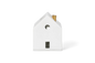 Maison lumineuse cheminée dorée Räder porcelaine blanche