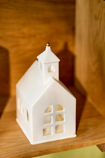 Petite chapelle lumineuse Räder porcelaine blanche