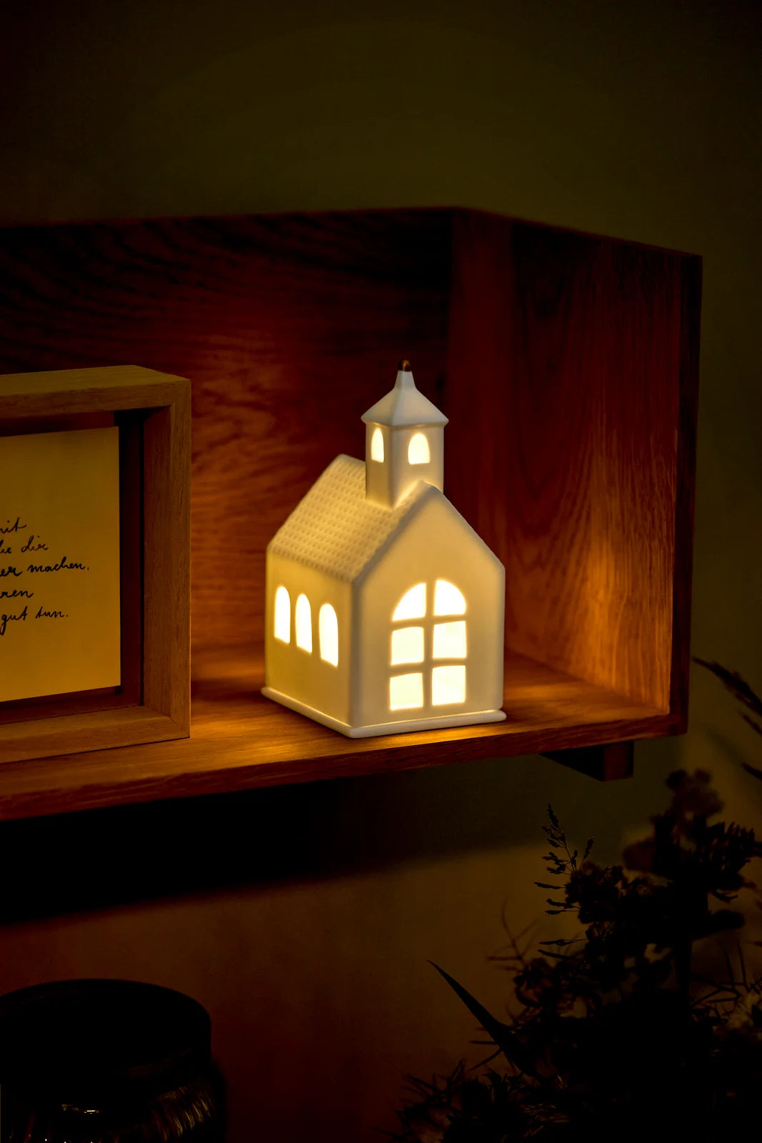 Petite chapelle lumineuse Räder porcelaine blanche