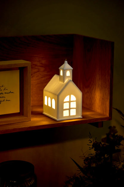 Petite chapelle lumineuse Räder porcelaine blanche