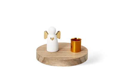 Photophore contes lumineux ange gardien Räder porcelaine blanche