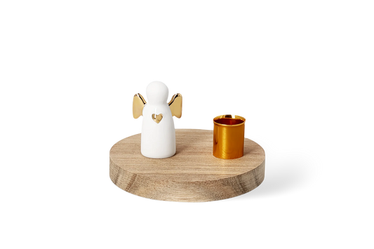 Photophore contes lumineux ange gardien Räder porcelaine blanche