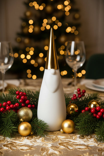 Figurine Père Noël conique doré Räder porcelaine