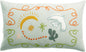 Coussin brodé Anka Ciel 30 x 50 cm, broderie en relief sur housse en coton