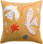 Coussin brodé Anka Cannelle 45 x 45 cm, broderie en relief sur housse en coton