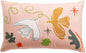 Coussin brodé Anka Bois de Rose 40 x 65 cm, broderie en relief sur housse en coton