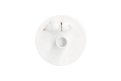 Bougeoir Père Noël en pause Räder porcelaine blanche
