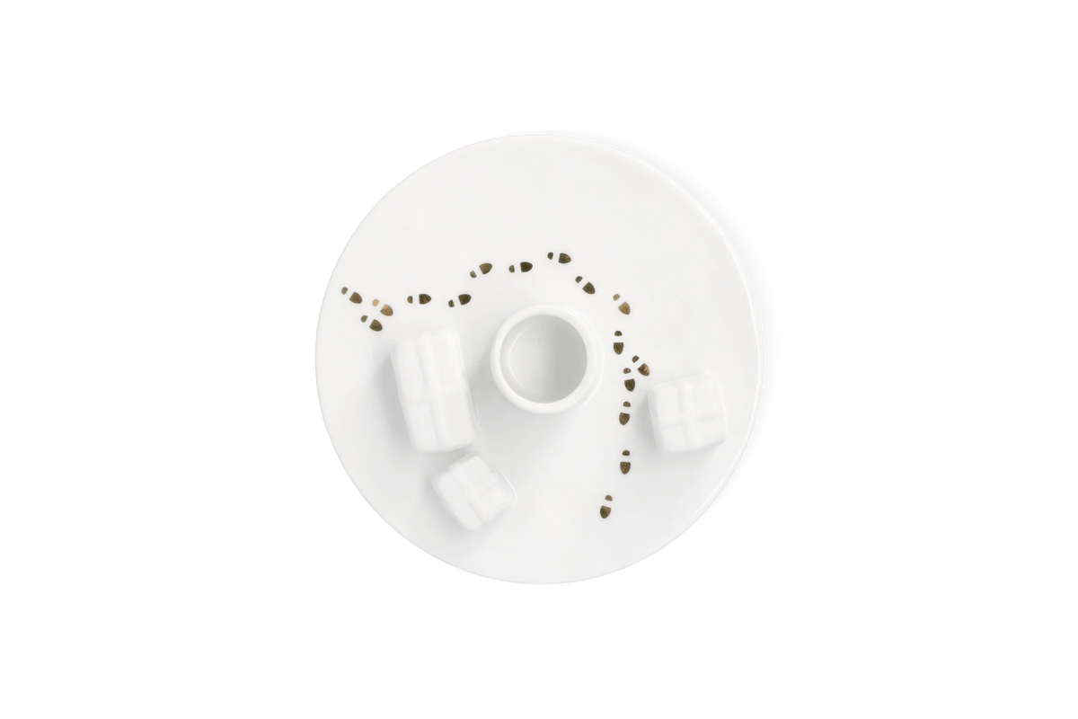 Bougeoir atelier du Père Noël Räder porcelaine blanche