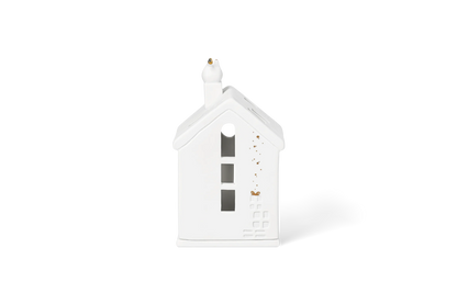 Maison lumineuse petits pieds du Père Noël Räder porcelaine blanche