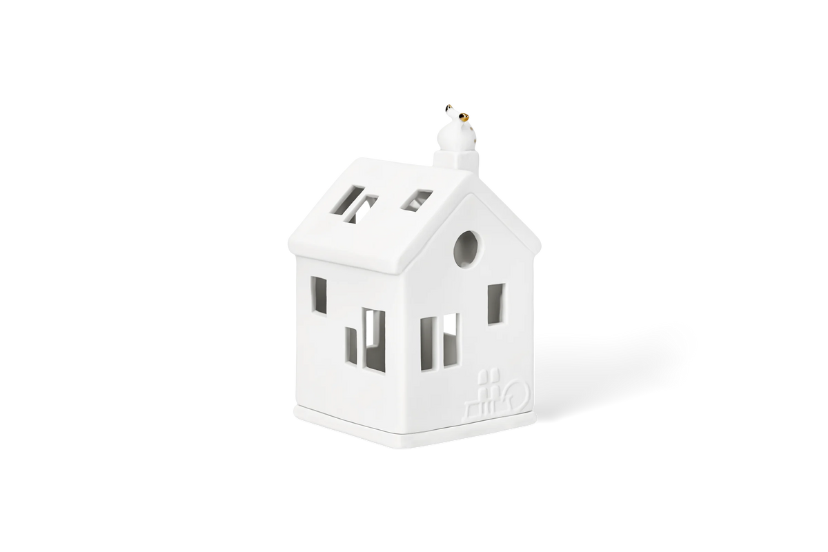 Maison lumineuse petits pieds du Père Noël Räder porcelaine blanche