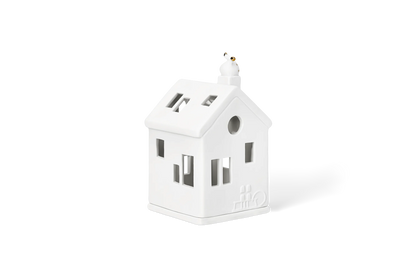 Maison lumineuse petits pieds du Père Noël Räder porcelaine blanche