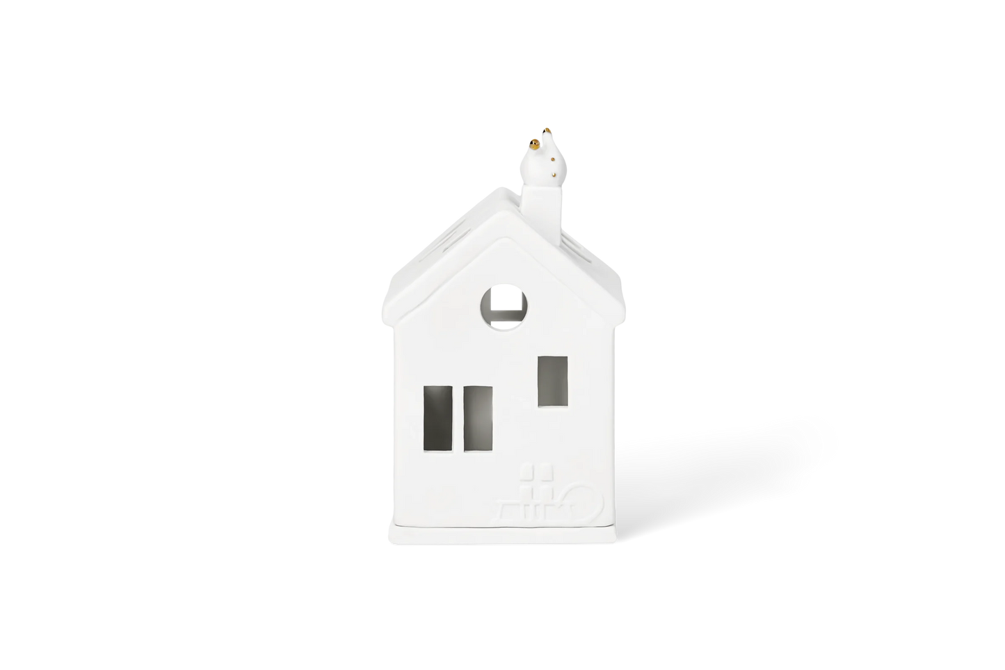 Maison lumineuse petits pieds du Père Noël Räder porcelaine blanche