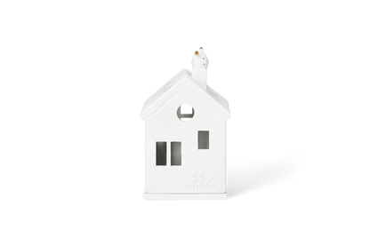 Maison lumineuse petits pieds du Père Noël Räder porcelaine blanche
