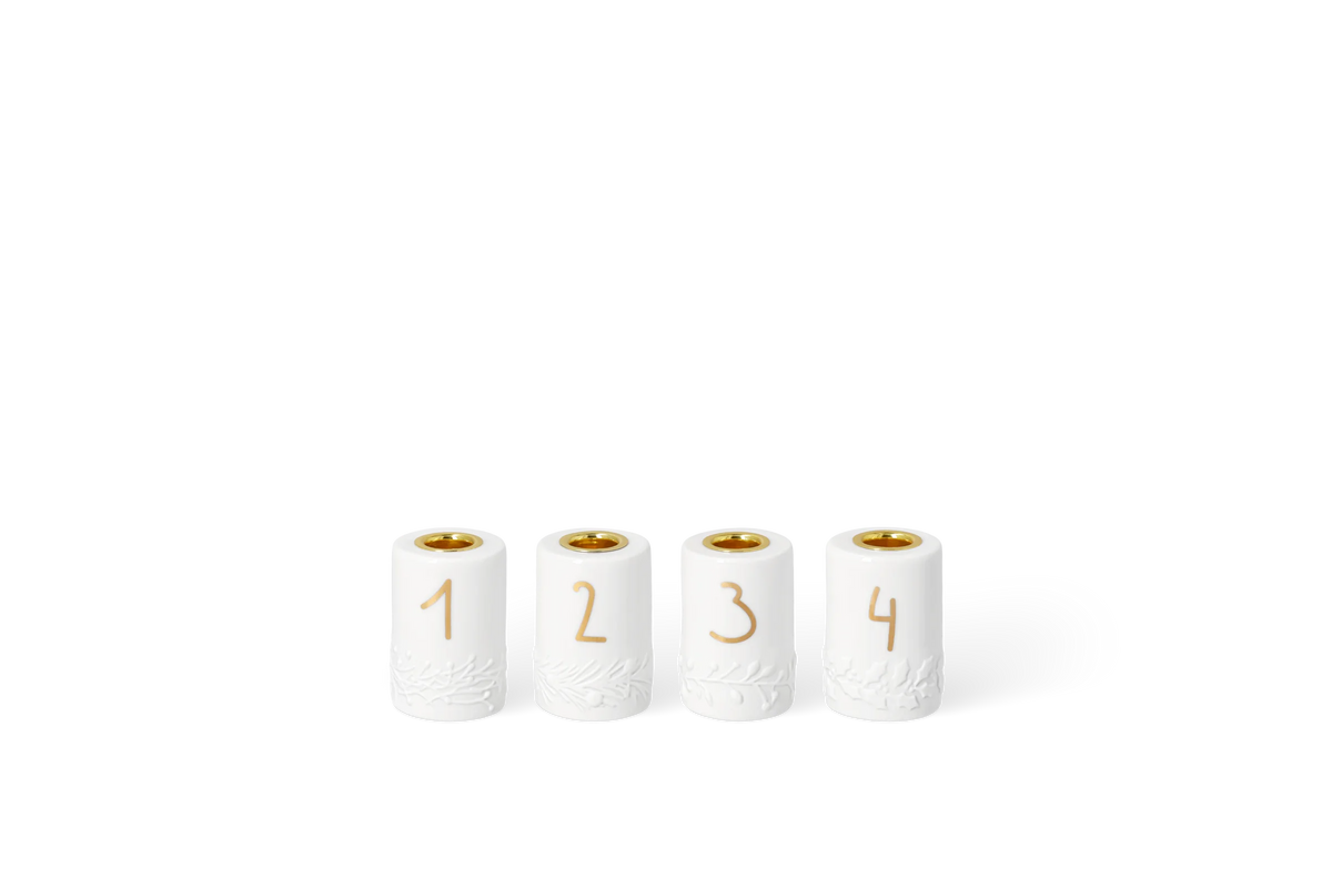 Set de bougies de l'Avent Räder porcelaine blanche