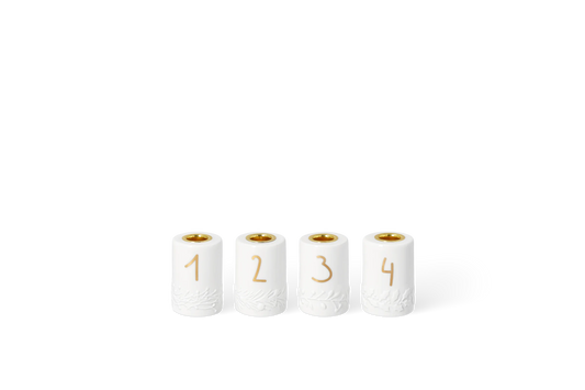 Set de bougies de l'Avent Räder porcelaine blanche