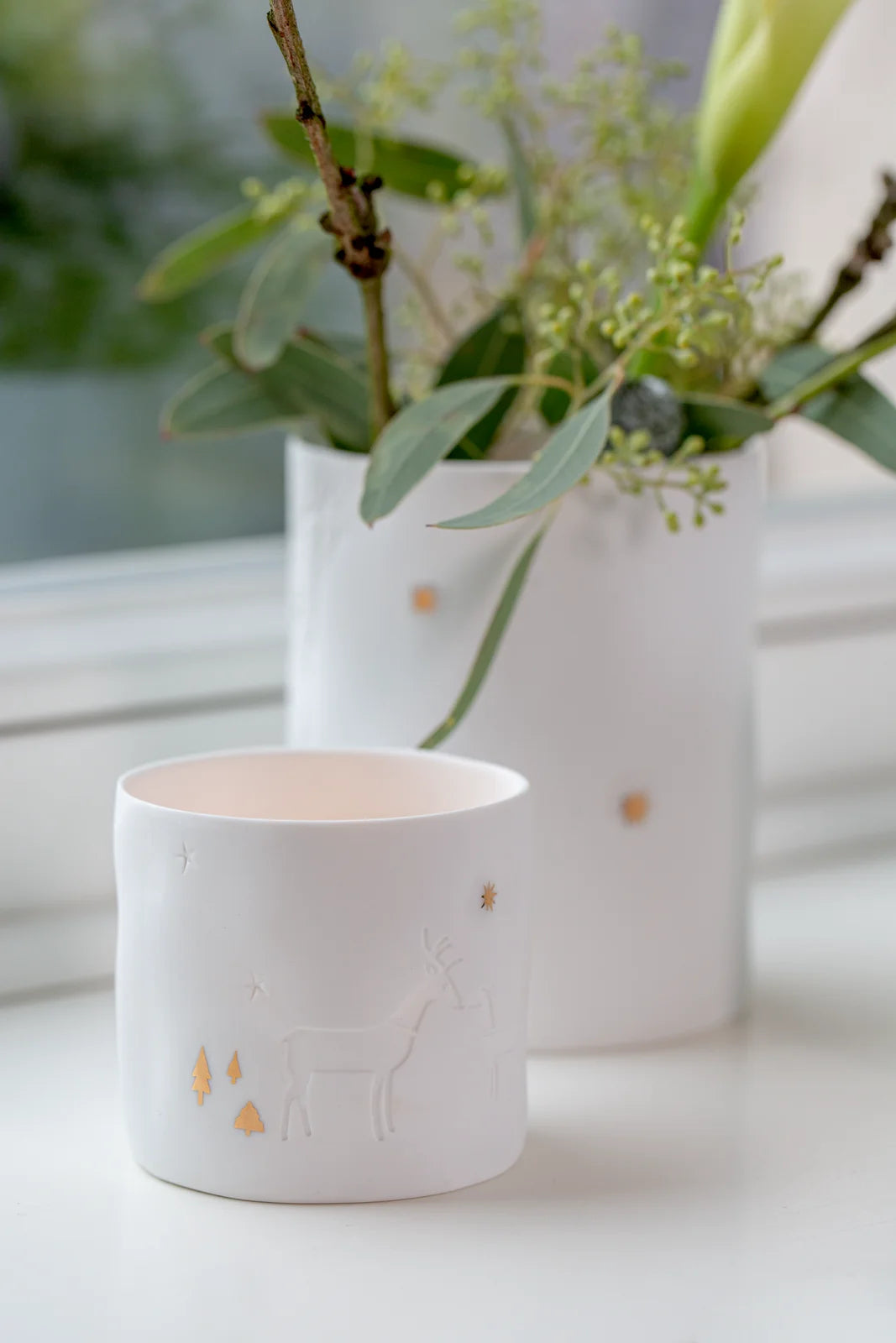 Photophore histoires d'hiver écureuil Räder porcelaine blanche