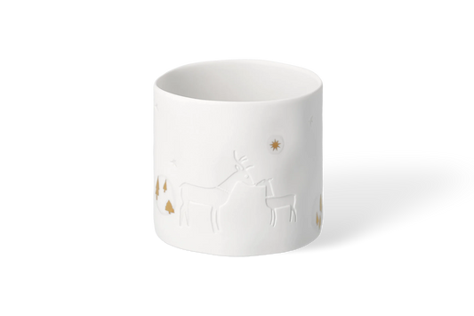 Photophore histoires d'hiver cerf Räder porcelaine blanche