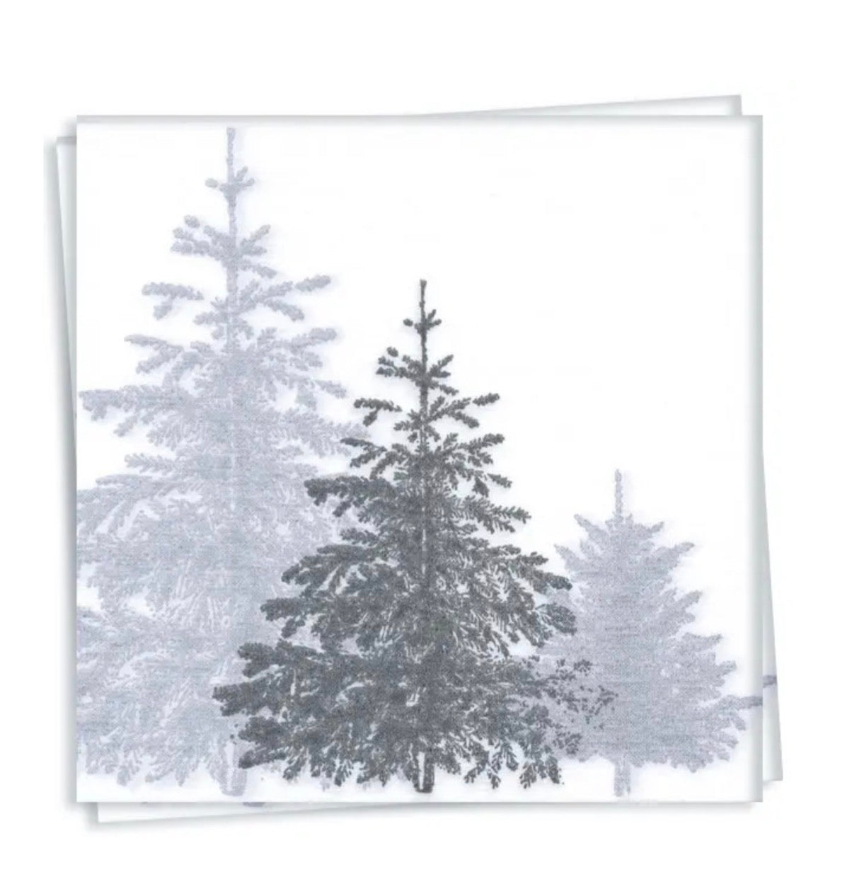 Serviettes papier sapin argent 40 x 40 cm - Françoise Paviot
