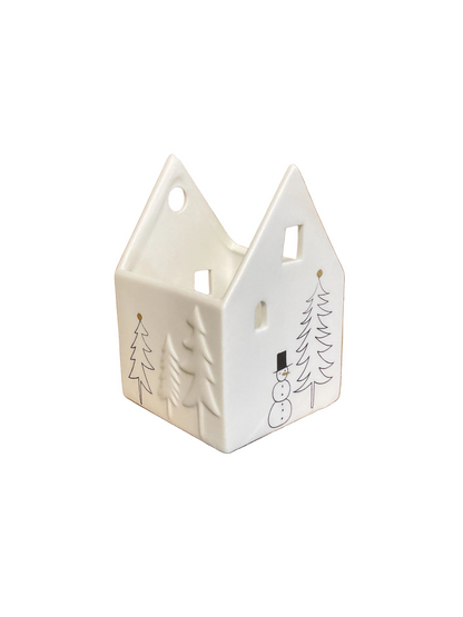 Maison lumineuse fenêtres ajourées Räder porcelaine blanche