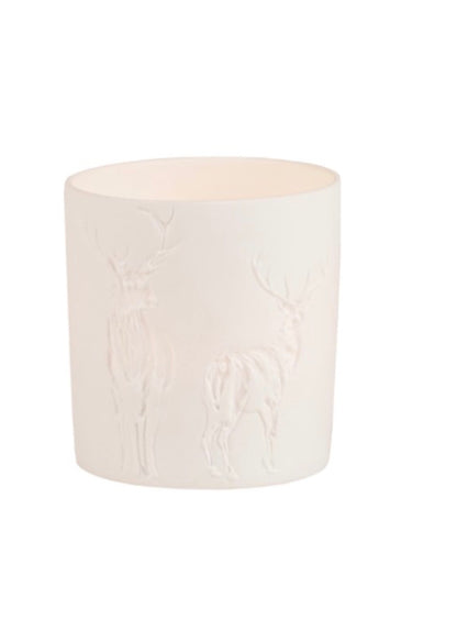 Photophore porcelaine cerf Räder porcelaine blanche