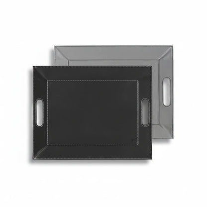 Plateau bicolore réversible en similicuir 45X35cm - Freeform