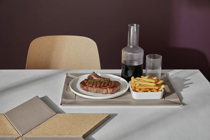 Plateau bicolore réversible en similicuir 45X35cm - Freeform