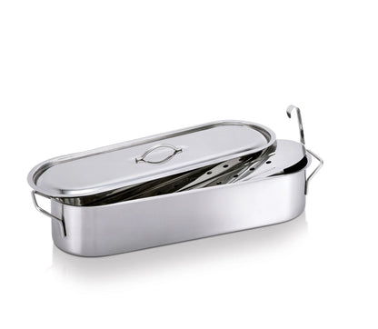 Poissonnière Beka en inox de 60 cm avec grille et couvercle