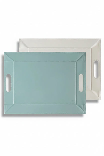 Plateau bicolore réversible en similicuir 45X35cm - Freeform