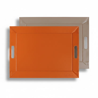 Plateau bicolore réversible en similicuir 55X41cm - Freeform