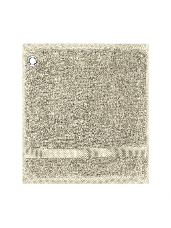 Carré de toilette 30x30 beige en coton avec œillet métallique Elea Angora