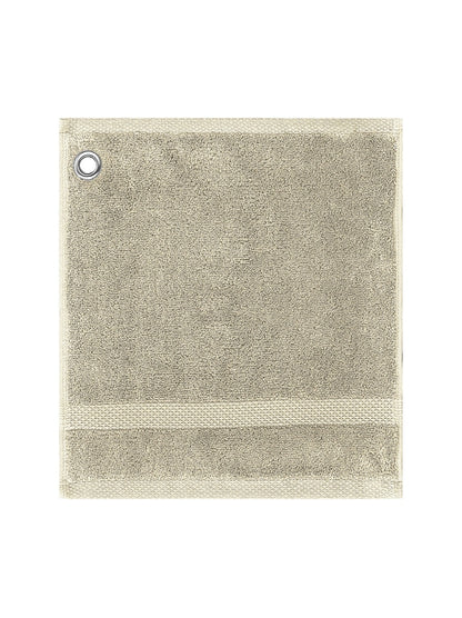 Carré de toilette 30x30 beige en coton avec œillet métallique Elea Angora