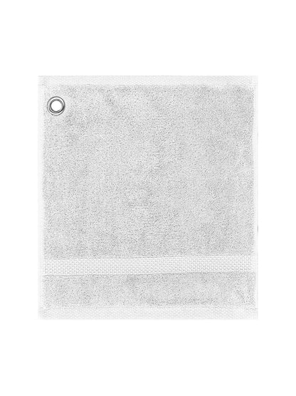 Carré 30x30 en coton blanc avec œillet métallique, modèle Elea